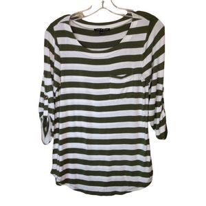Cable & Gauge Striped Top GREEN Small